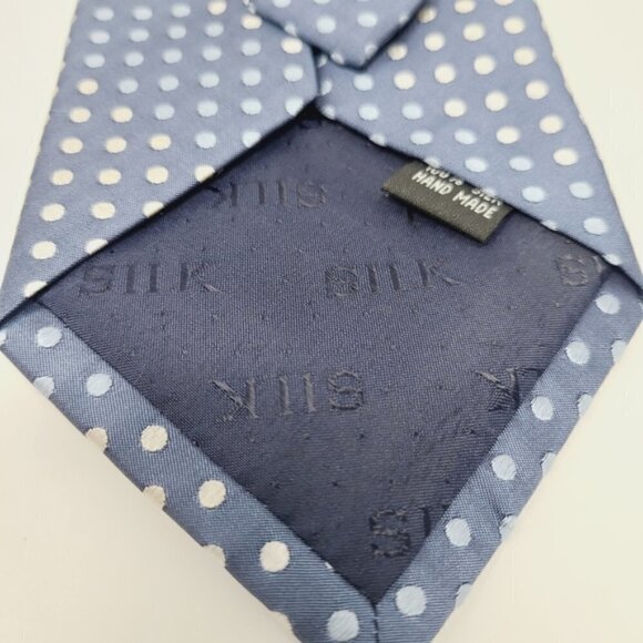 Crestview | Blue/White Polka Dot Silk Handmade Tie - Picture 9 of 11